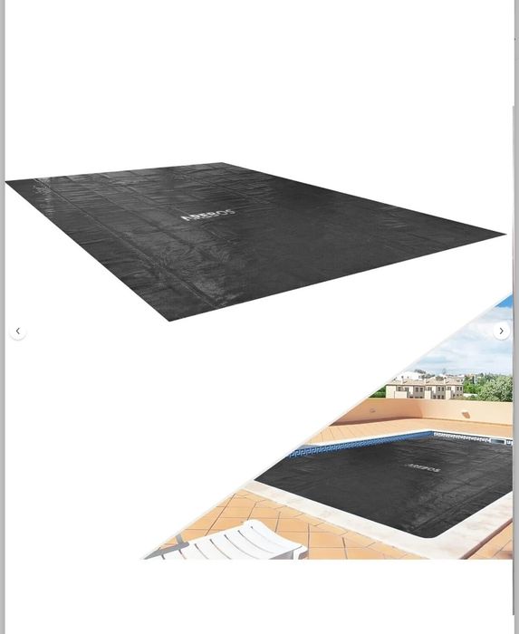 Prelată solară dreptunghiulară pentru piscină 2,6 x 1,60 m, neagră