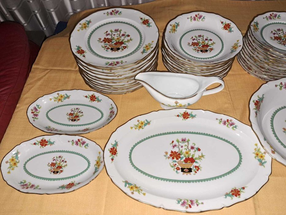 set serviciu farfurii portelan Sologne 12 persoane 43 piese