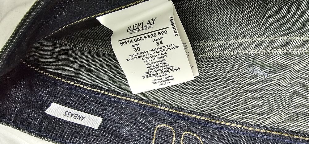 Blugi Replay Anbass tapered 30/34