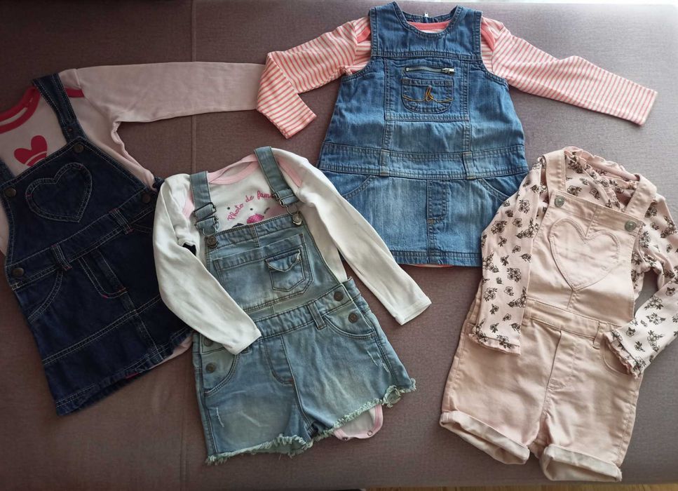 Рокля комплект боди тренч дънки 86 см H&M,George,Koton,Zara,Garanimals