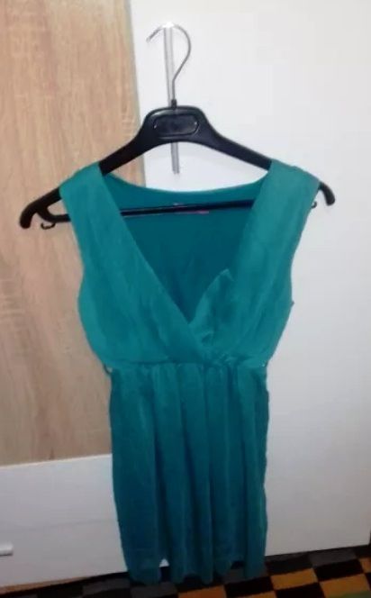 Sacou turcoaz, dama+rochie turcoaz marimea S/M, pret 40 lei