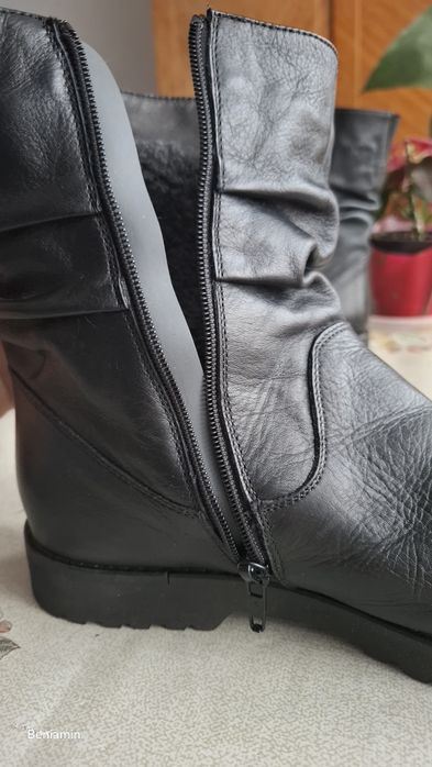 Cizme din piele cu blana