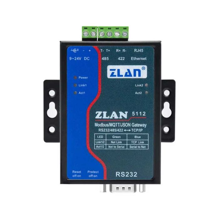 ZLAN5112 конвертор – RS232/RS485/RS422 Modbus TCP Gateway
