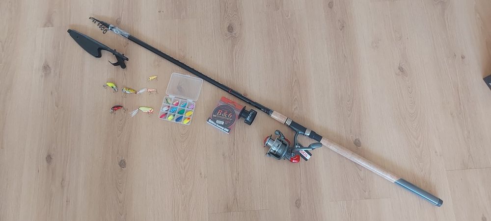Оферта! Нов спининг к-т от 4м телескопична въдица с макара и примамки