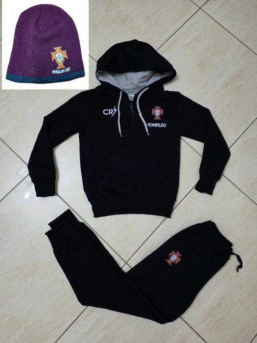 Yamal Сет Зимна Шапка + Детски анцуг Ламин Ямал бял син Барселона