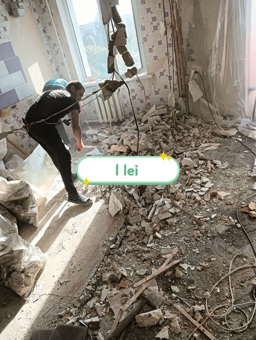 Debarasari,1 lei,demolări,transport,moloz prețuri corecte,