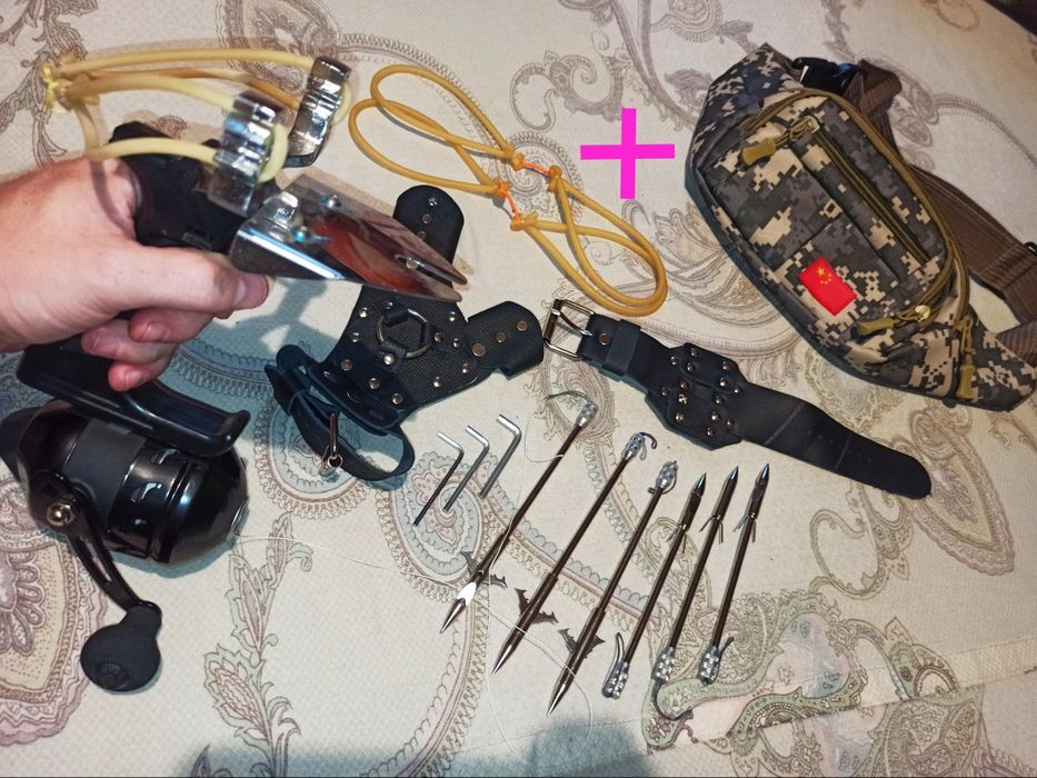 Рогатка охоты рыбалки резинка катушка жгут дротик рагатка балик