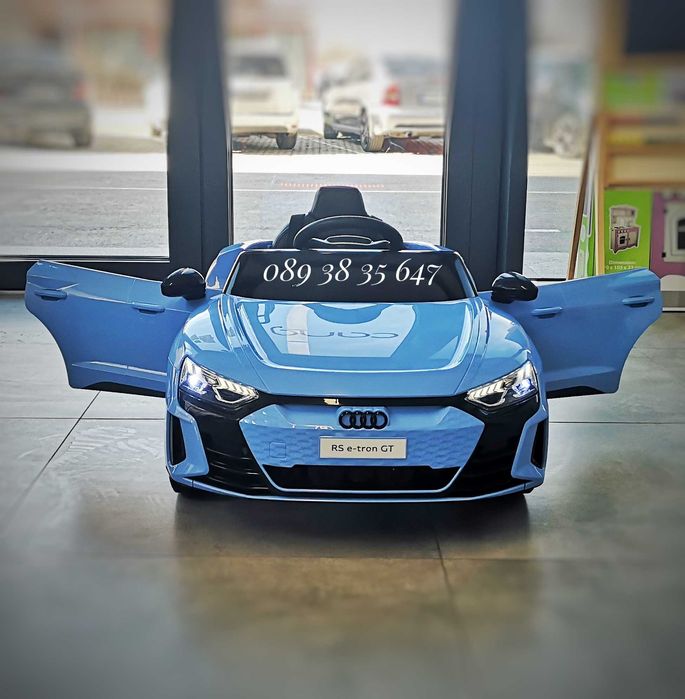 НОВО!Акумулаторна кола AUDI E-TRON с 12V,кожена седалка,EVA гуми,BT