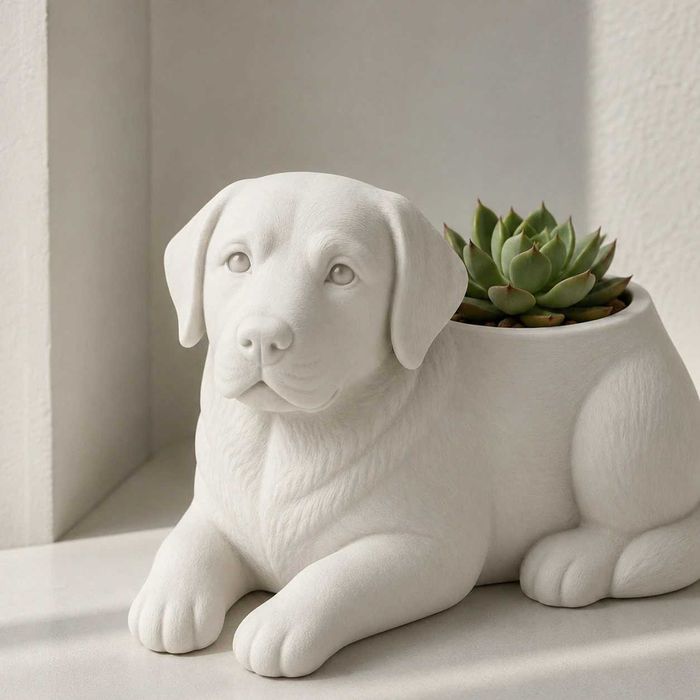 Ghiveci Mini Ghiveci Decorativ in Forma de Caine Labrador Retriever