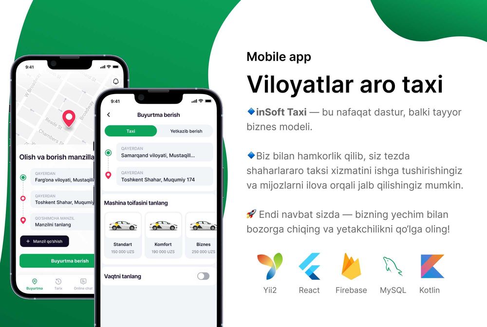 Taxi Programma, Taxi dastur, Шахарлараро такси, Shaharlar aro taxi