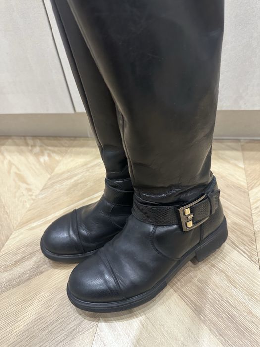 Зимние кожаные сапоги на девочку