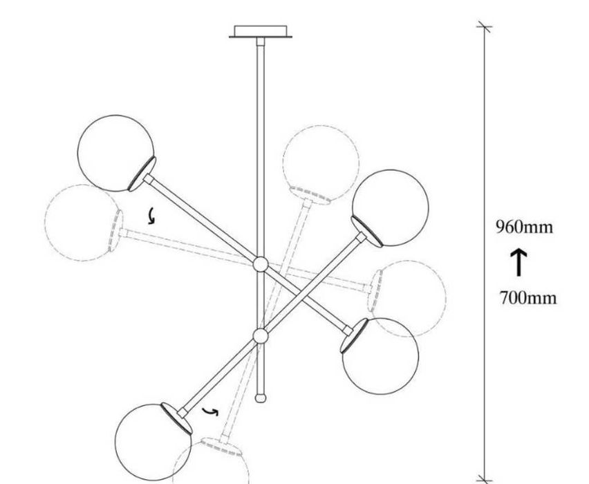 Лампа с четири топки от Vivre, нова