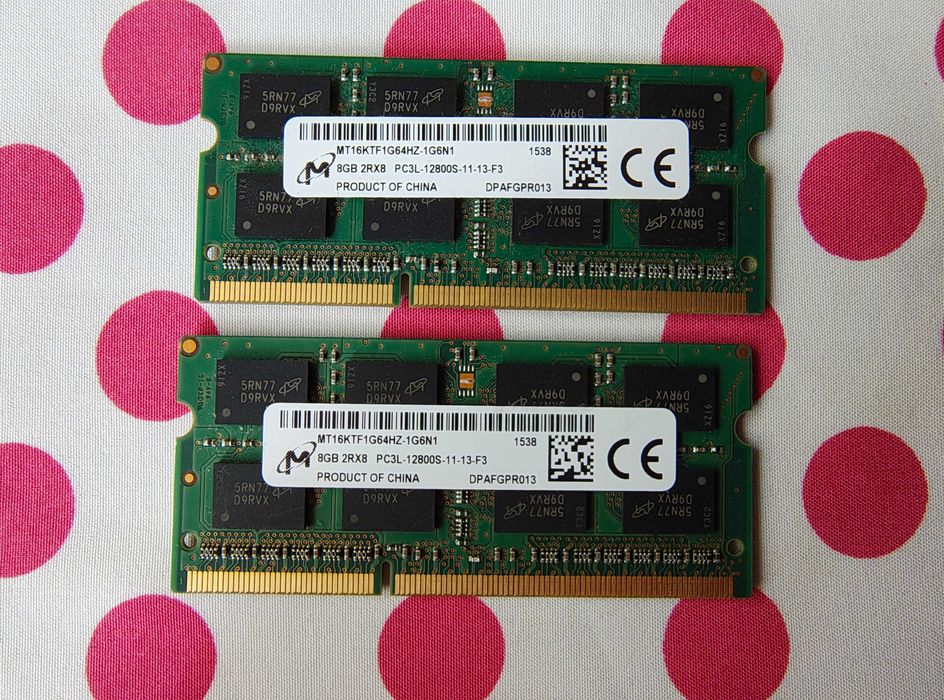 Memorie Ram Micron 16GB ( 2 x 8 GB ) 1600Mhz DDR3 Laptop.