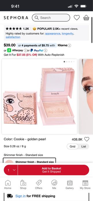 Benefit coockie highlighter