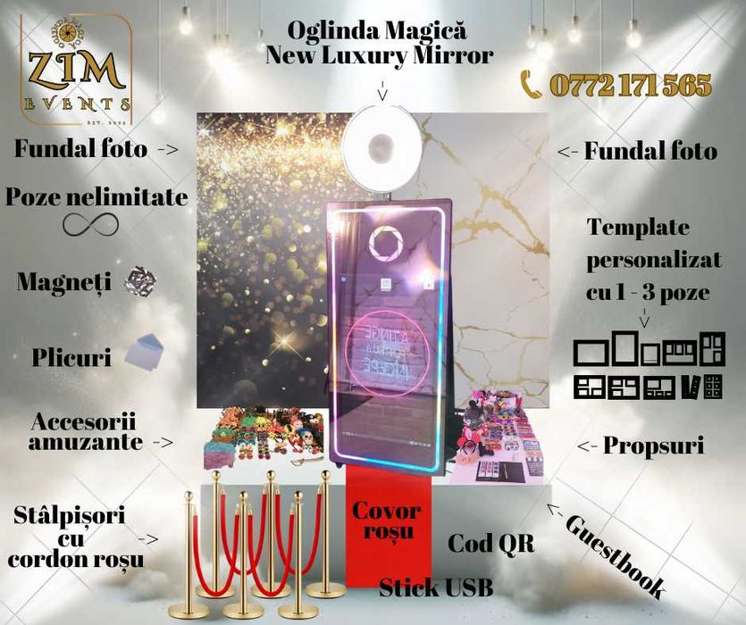 Oglinda Magică / Cabină foto / Selfie Tükör / Magic Mirror