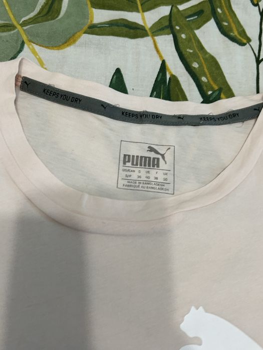 Tricou PUMA damă roz pudrat, mărimea S (36), ușor transparent