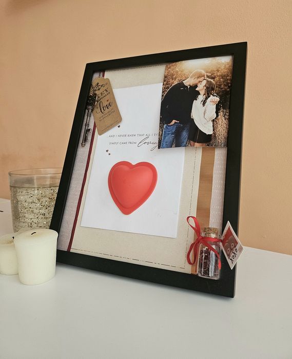 Ръчно изработена 3д рамка подарък за  Св.Валентин