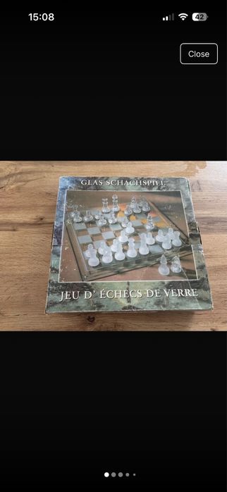 Sah de sticla - piese si tabla de sticla