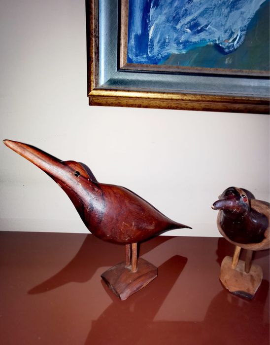 Антикварни дървени колекционерски фигури на крайбрежни птици 4 бр.