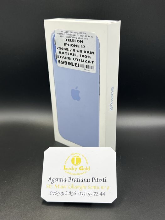 Telefon iphone 17 256/8 gb 100% baterie cod 24336