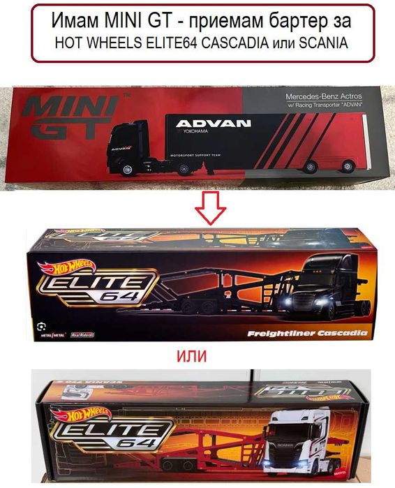 Mini GT Mercedes-Benz Actros with Racing Transporter ADVAN #741