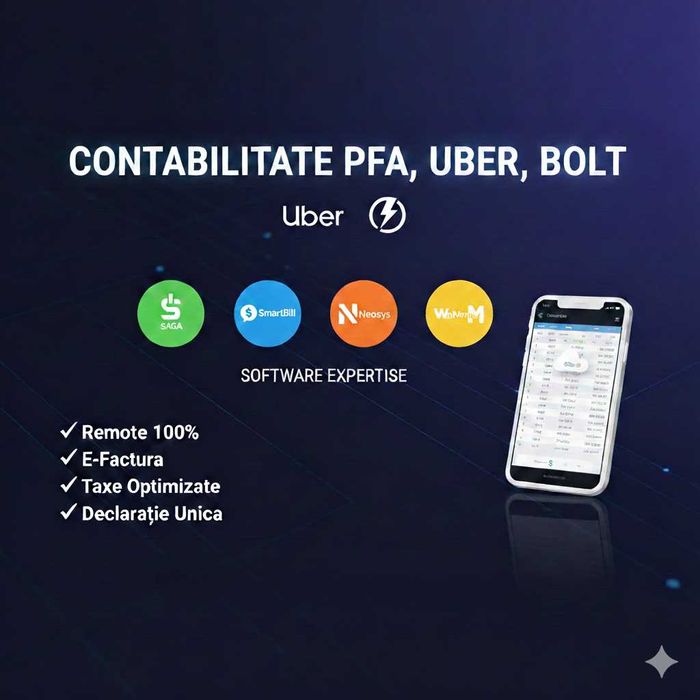 Contabilitate SRL,Uber, Bolt | SAGA, SmartBill | Remote