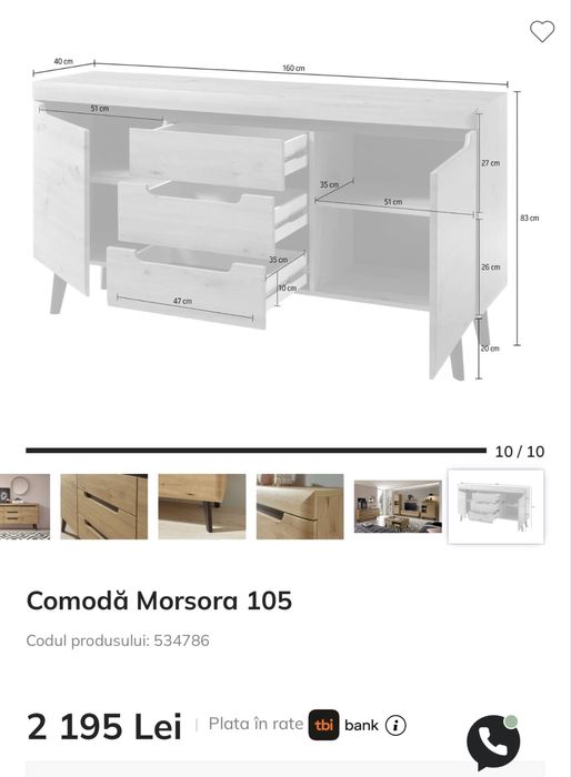 Set mobilier living (comodă TV + dulap + măsuță)