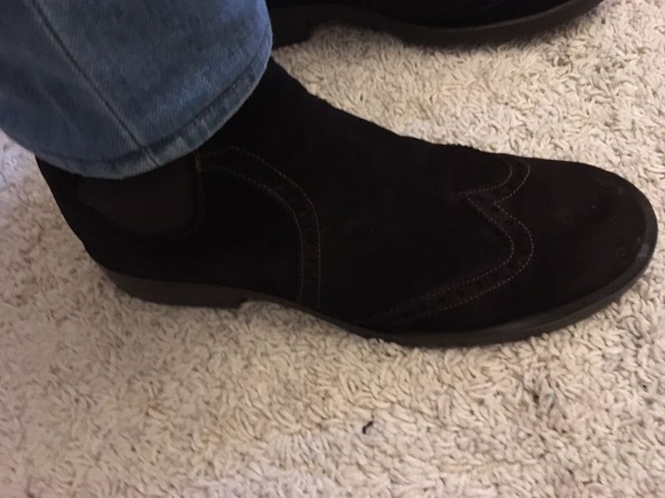 Ghete / cizme piele intoarsa naturala pt barbati, masura 44-45