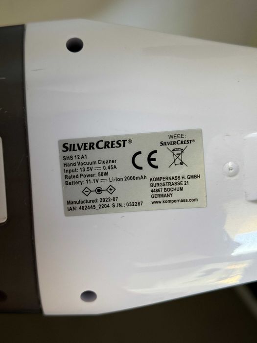 [Defect] Aspirator de mana fara fir Silvercrest SHS12A1 50W