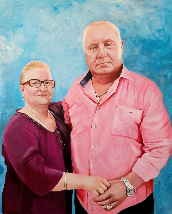 Tablou,portret realizat manual