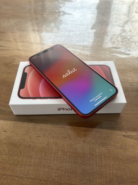 iPhone 12 64GB PRODUCT RED – cutie, accesorii, huse si folii