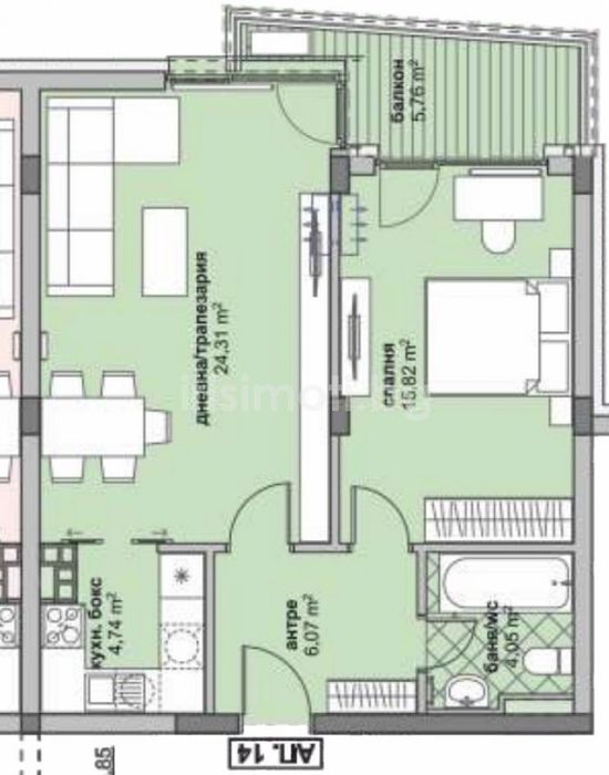 Продава се Двустаен апартамент в София, Люлин 6 - 83 кв.м за 1497 €/кв.м - Снимка #4