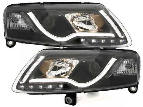 фарове АУДИ А6 Ц6 ЛЕД Нови Тунинг LIGHTBAR Audi A6 C6 LED Тъмни