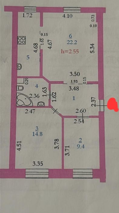 Продам 3комн.кв Молдагуловой 41/1