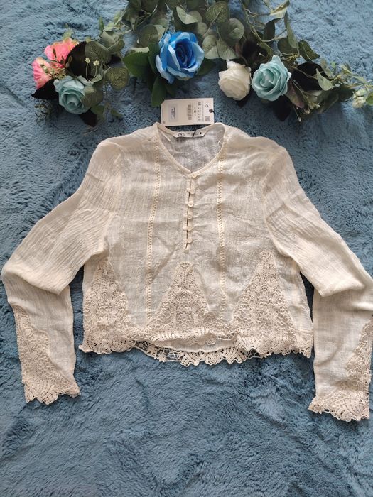 Bluza Zara cu broderie masura M
