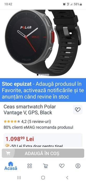 Smart whatch polar vantage V