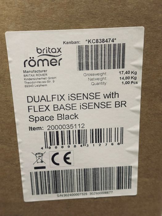 Scaun auto copii Britax Romer DualFix iSense rotativ 3luni-4ani LED