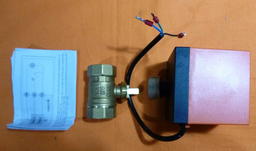 Robinet motorizat 3/4" actuator servomotor vana 230V apa rece calda