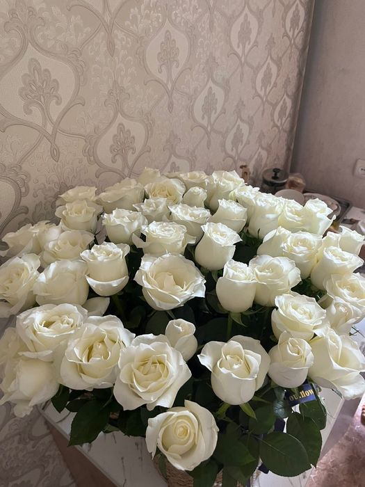 Белые розы 51 штук