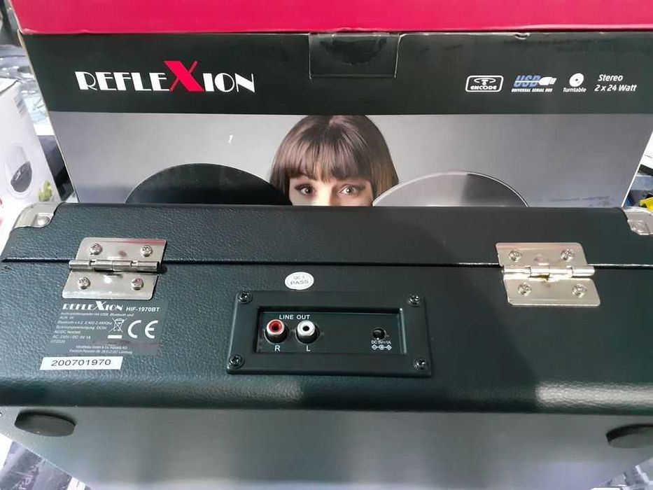 Ретро Грамофон с плочи Reflexion hif 1970 bt USB, 3,5 mm AUX-IN, BLUE