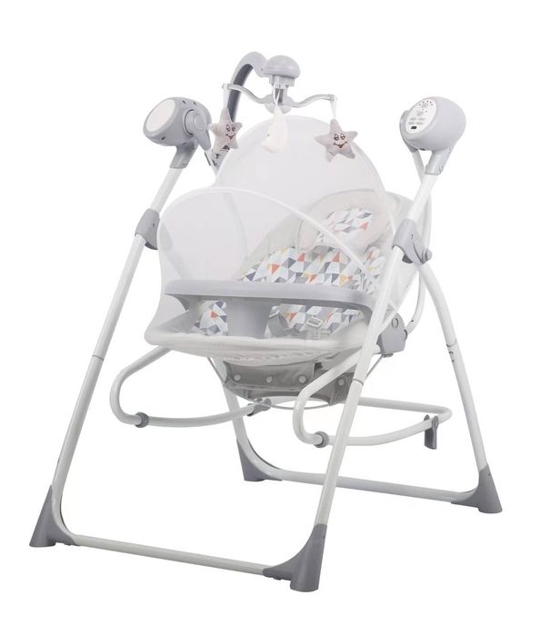 Электрокачели для детей 2 в 1 с москитной сеткой