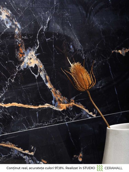 Gresie Golden Black Marble 60x120 Rectificata Lucioasa