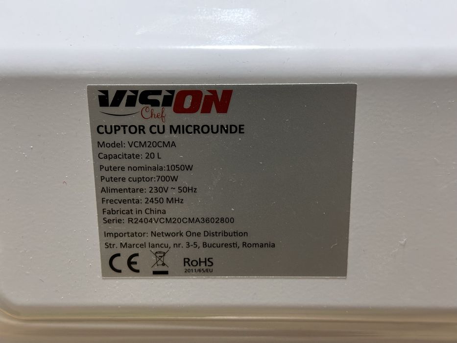Cuptor cu microunde VisionChef VCM20CMA