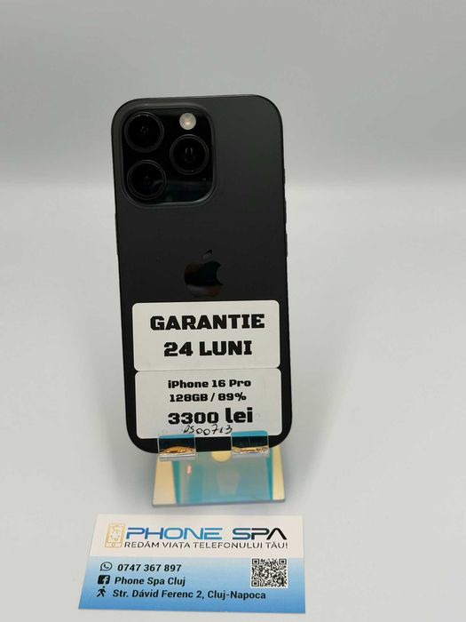 iPhone 16 Pro 128GB 89%- Din magazin,cu garantie! RATE TBI !