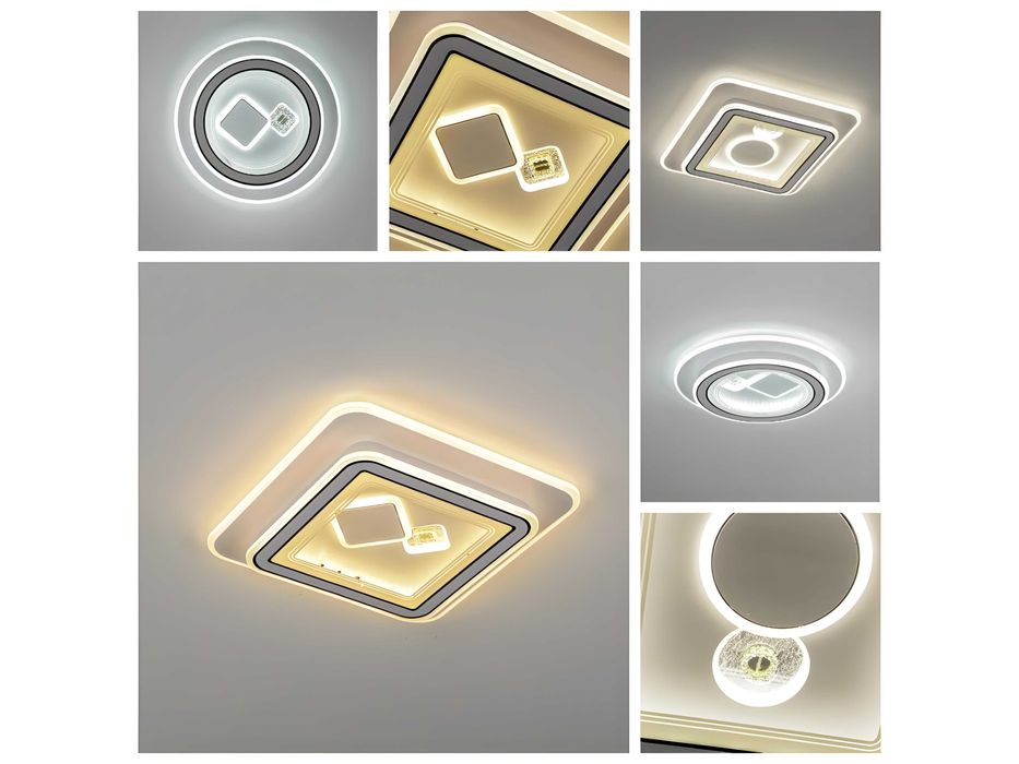 Люстра LED, круглая, квадратная, 3 режима освещения, детской, спальни