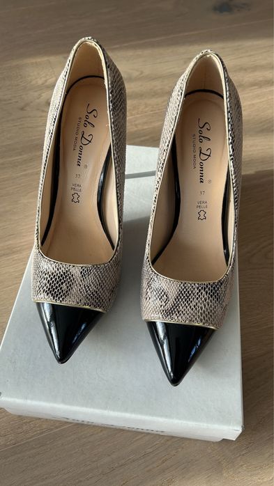 Pantofi toc piele naturala Solo Donna