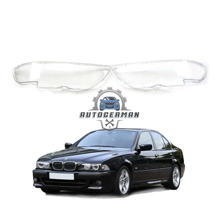 Капаци фарове BMW 5 Series E39 00-03 стъкло фар ксенон Xenon ляв десен капак фар БМВ 5 Серия E39 facelift ремонт резервни части прозрачно
