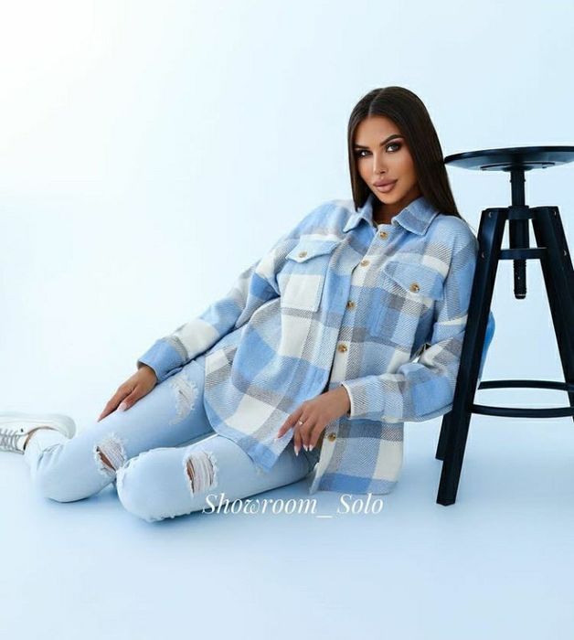 Рубашка в клетку тёплая