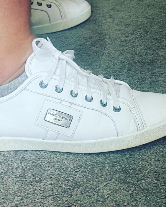 Белые кожаные кеды Dolce gabbana, оригинал