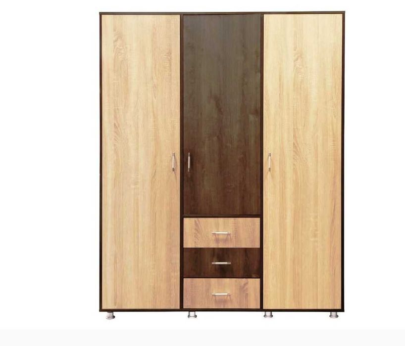 Vand Dulap , stejar bronz + stejar sonoma 3 usi 160 x 58 x 205 cm